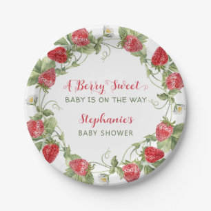 Plato De Papel Baby Shower Berry Sweet Strawberry