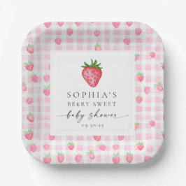 Plato De Papel Baby Shower Berry Sweet Strawberry