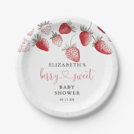 Plato De Papel Baby Shower Berry Sweet Strawberry
