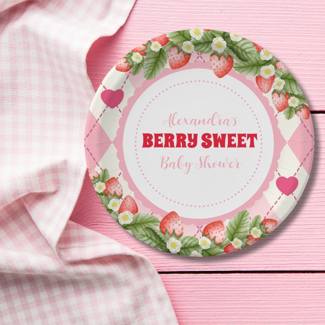 Plato De Papel Baby Shower Berry Sweet Strawberry (Subido por el creador)