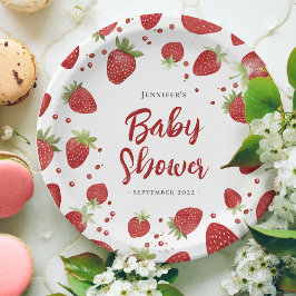 Plato De Papel Baby Shower Berry Sweet Strawberry