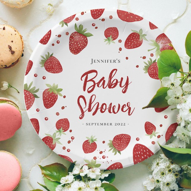 Plato De Papel Baby Shower Berry Sweet Strawberry (Subido por el creador)