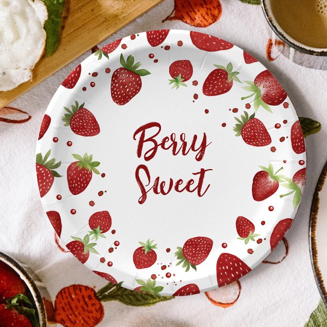Plato De Papel Baby Shower Berry Sweet Strawberry (Subido por el creador)