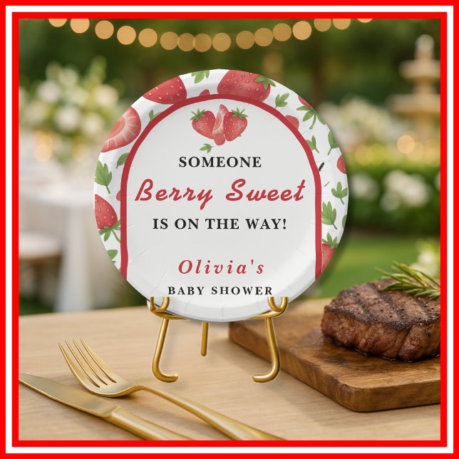 Plato De Papel Baby Shower Berry Sweet Strawberry (Subido por el creador)