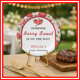 Plato De Papel Baby Shower Berry Sweet Strawberry