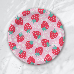 Plato De Papel Baby Shower Berry Sweet Strawberry