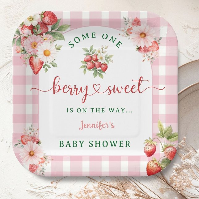 Plato De Papel Baby Shower Berry Sweet Strawberry (Subido por el creador)