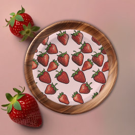 Plato De Papel Baby Shower Berry Sweet Strawberry Hearts