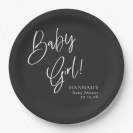 Plato De Papel Baby Shower Black Gothic and Moody Halloween