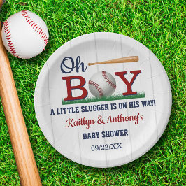Plato De Papel Baby Shower Boys de Béisbol