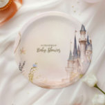 Plato De Papel Baby Shower Castillo de cuento de hadas de la prin<br><div class="desc">Haz que tu ducha de bebé sea aún más mágica con nuestras placas de papel Baby Shower de Once Upon a Time Fairytale Castle. Diseñados para complementar la celebración temática de las princesas, estos platos cuentan con un magnífico castillo de cuentos de hadas adornado con suaves tonos pastel, detalles brillantes...</div>