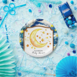 Plato De Papel Baby Shower celestial Pastel Heavenly