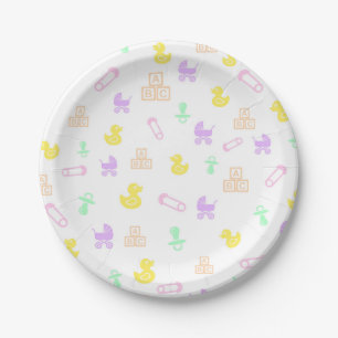 Plato De Papel Baby Shower chica