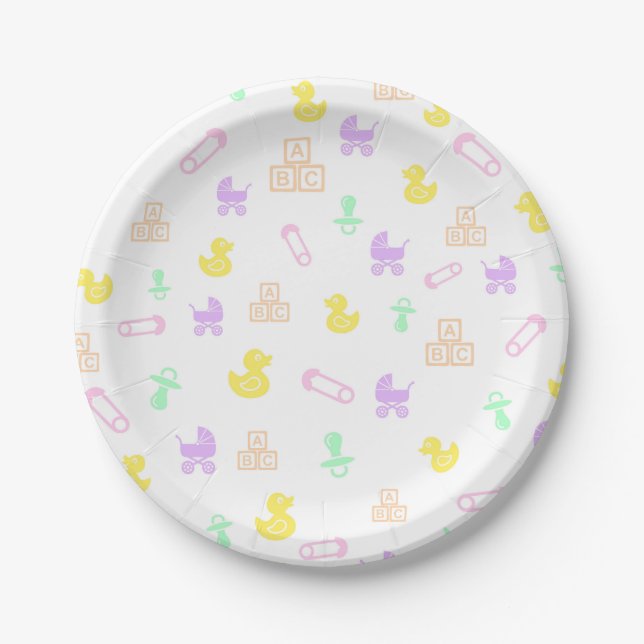 Plato De Papel Baby Shower chica (Anverso)