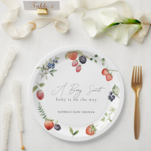 Plato De Papel Baby Shower Chica Berry Sweet Berries