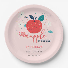 Plato De Papel Baby Shower, Chica de Apple of Our Eye Fall