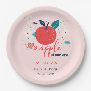Plato De Papel Baby Shower, Chica de Apple of Our Eye Fall