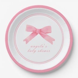 Plato De Papel Baby Shower Chica de barrido rosado