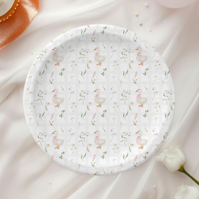 Plato De Papel Baby Shower, Chica de Flor Silvestre Goose (Subido por el creador)