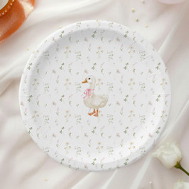 Plato De Papel Baby Shower, Chica de Flor Silvestre Goose