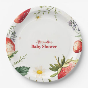 Plato De Papel Baby Shower Chica de fresa dulce Berry