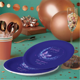 Plato De Papel Baby Shower Chica de mariposa morada
