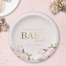 Baby Shower Chica de oro floral rosa