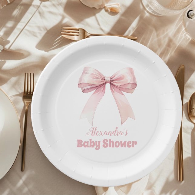 Plato De Papel Baby Shower Chica de plegado rosado (Subido por el creador)
