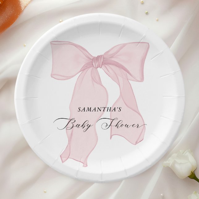 Plato De Papel Baby Shower Chica de plegado rosado (Subido por el creador)