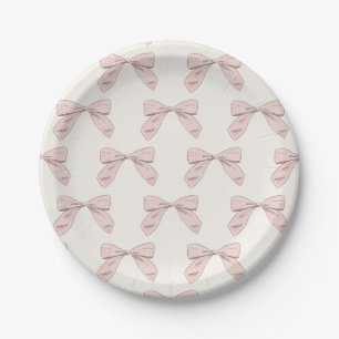 Plato De Papel Baby Shower Chica elegante de color rosa claro