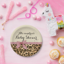 Baby Shower Chica Fancy Leopard Pink Bow