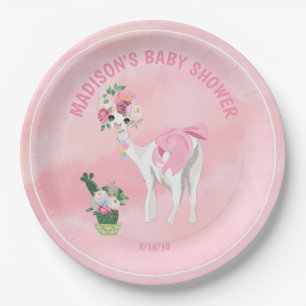 Plato De Papel Baby Shower Chicas de La Alfa Rosa