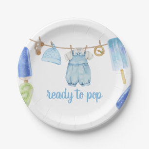 Plato De Papel Baby Shower Chico Popsicle