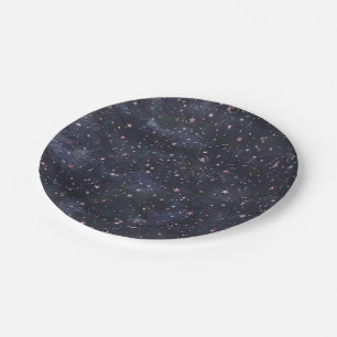 Plato De Papel Baby Shower Cielo Estrellado Azul y Rosa