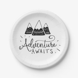 Plato De Papel Baby Shower con temas de aventura