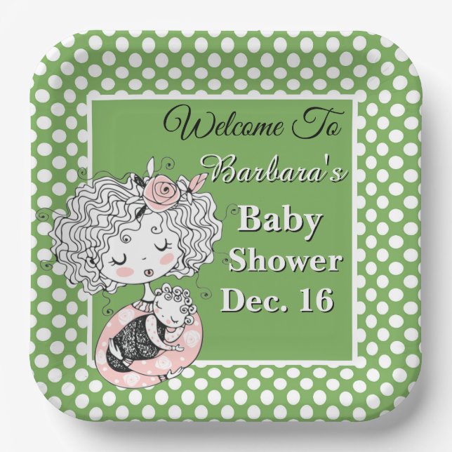 Plato De Papel Baby Shower Customize  (Anverso)