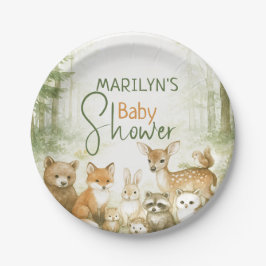 Plato De Papel Baby Shower Cute Baby Animals