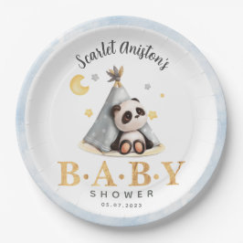 Plato De Papel Baby Shower Cute el Boho Panda en la tienda