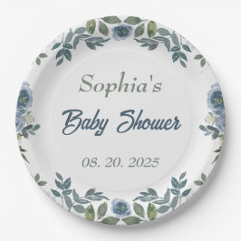 Plato De Papel Baby Shower de agua de primavera