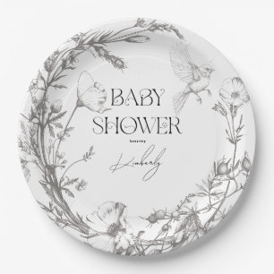 Plato De Papel Baby Shower de animales de la selva antigua