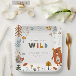 Plato De Papel Baby Shower de animales de la selva tropical de Sc