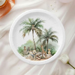 Plato De Papel Baby Shower de animales de Safari de la jungla<br><div class="desc">Presentamos nuestros animales de safari en la jungla placas de papel para bebé, perfecto para una celebración tierna y caprichosa! Presenta una temática animal de safari moderna con adorables criaturas de la jungla como un mono, elefante, jirafa, león y cebra. Con su sencillo paisaje acuático natural de inspiración boho, este...</div>