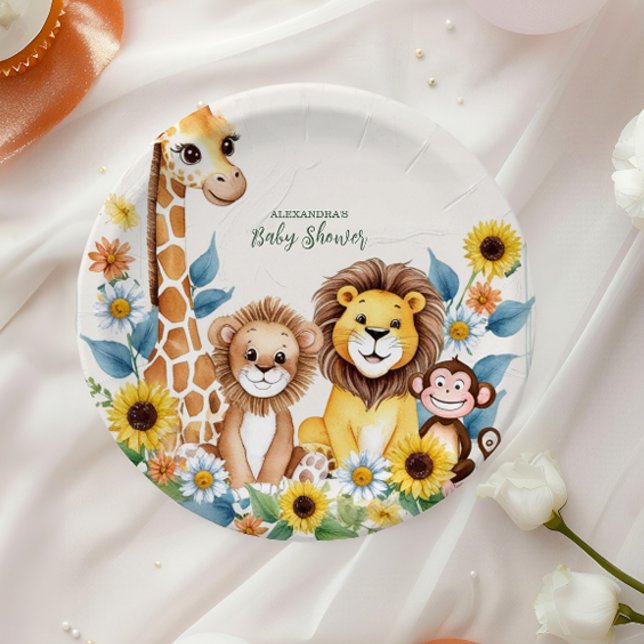 Plato De Papel Baby Shower de animales de Safari de la Selva Rust (Subido por el creador)