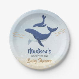 Plato De Papel Baby Shower de Ballenas bajo el mar