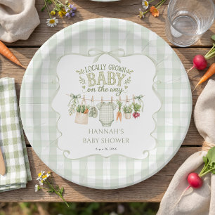 Plato De Papel Baby Shower de Bebé Criado Localmente