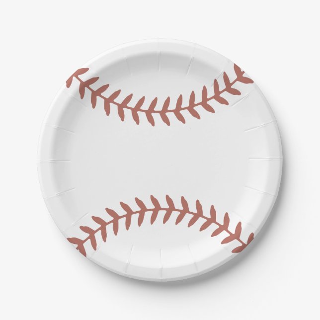 Plato De Papel Baby Shower de béisbol (Anverso)