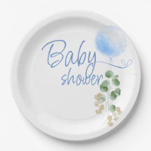 Baby Shower de Blue Balloon Eucalyptus Boy