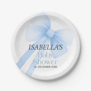 Plato De Papel Baby Shower de Blue Bow