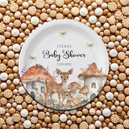 Plato De Papel Baby Shower de Boho Woodland Forest Animals