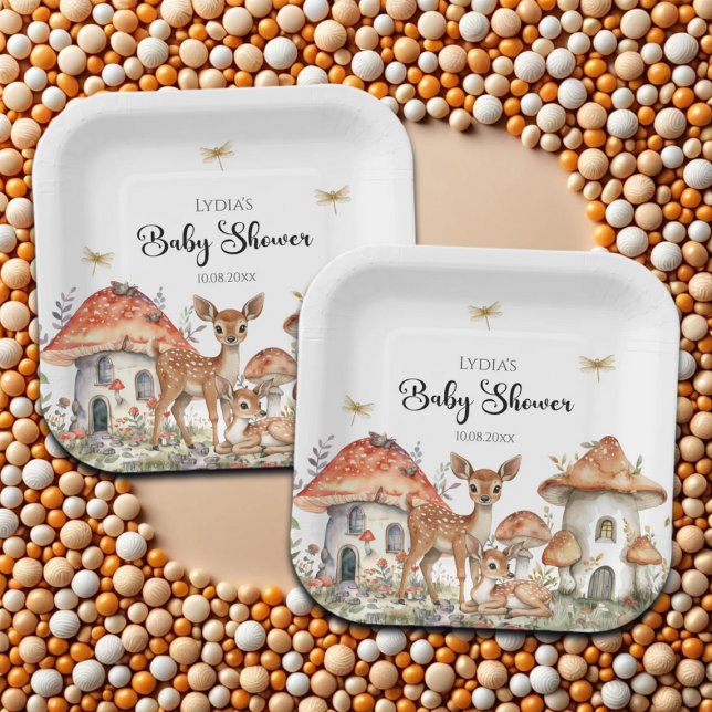 Plato De Papel Baby Shower de Boho Woodland Forest Animals (Subido por el creador)